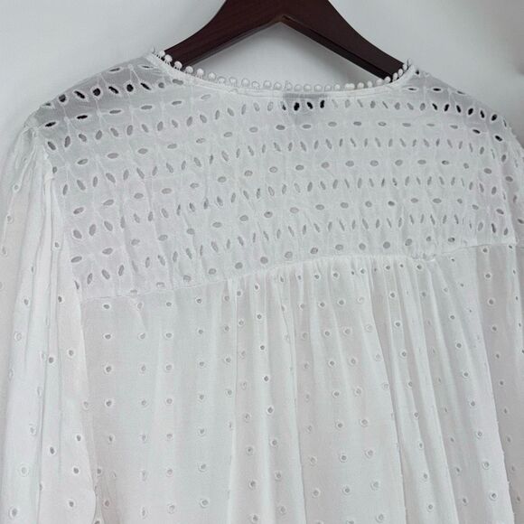 Torrid Eyelet Peasant Blouse Top Plus Size White Size 3 22/24 - Picture 7 of 12